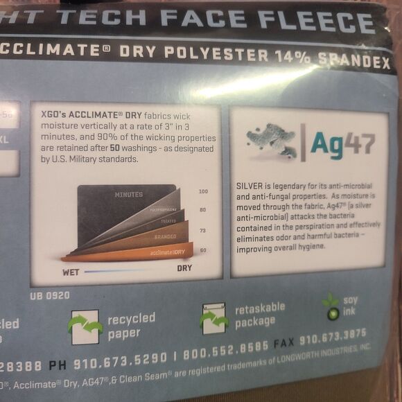 XGO Sleep Shirt Mens 2XL Zip-Mock Phase 4 Heavyweight Tan 4P11DQ-499 Made In USA - Picture 10 of 10